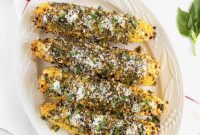 Grilled Corn with Pesto and Parmesan