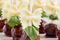 Bowtie Bites: Meatball Skewer Appetizers