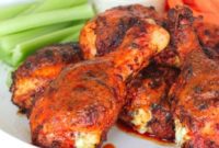 Smoky Buffalo Blue Cheese Stuffed Drumsticks