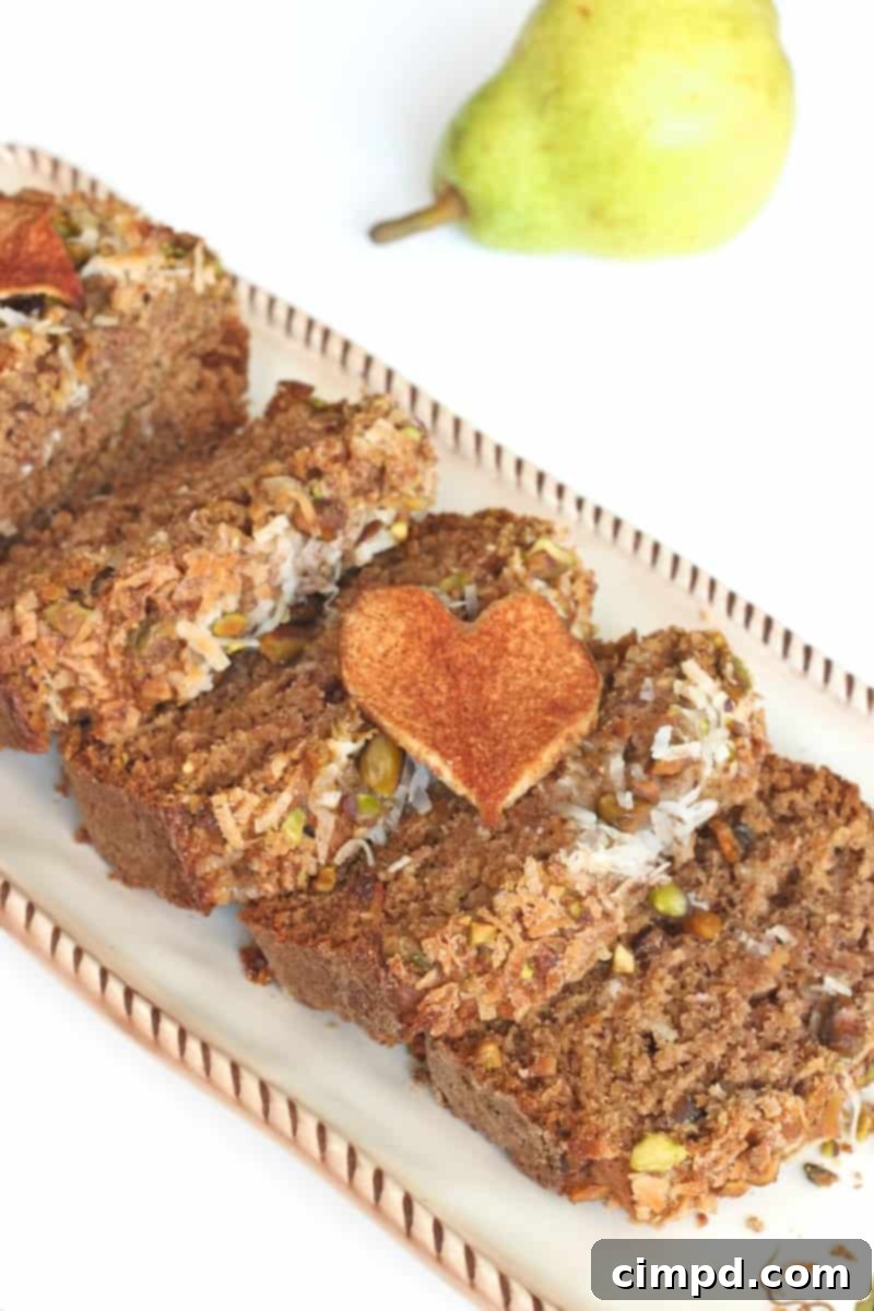 Sweet Pear, Pistachio & Coconut Loaf 1 featured 2568