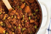 Butternut Squash and Edamame Turkey Quinoa Chili