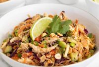 Golden Crispy Rice Chicken Salad