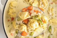 Homestyle Creamy Chicken Tortellini Soup