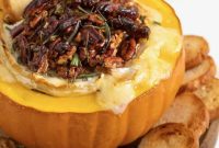 Creamy Pumpkin Baked Brie with Maple Pecans and Rosemary