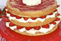 Strawberry Cream Swirl Cake