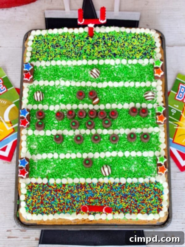 Football Pitch Chocolate Chip Cookie Cake 1 featured 664