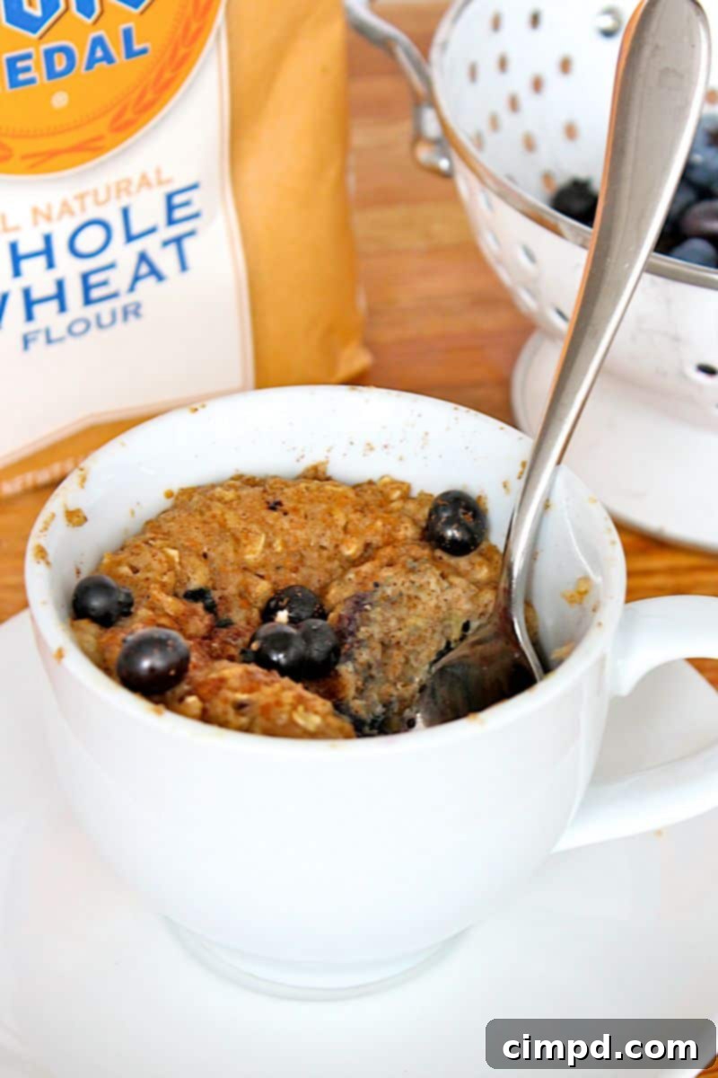 Quick Blueberry Banana Mug Muffin 1 featured 692