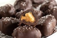 Salted Dark Chocolate Peanut Butter Stuffed Dates