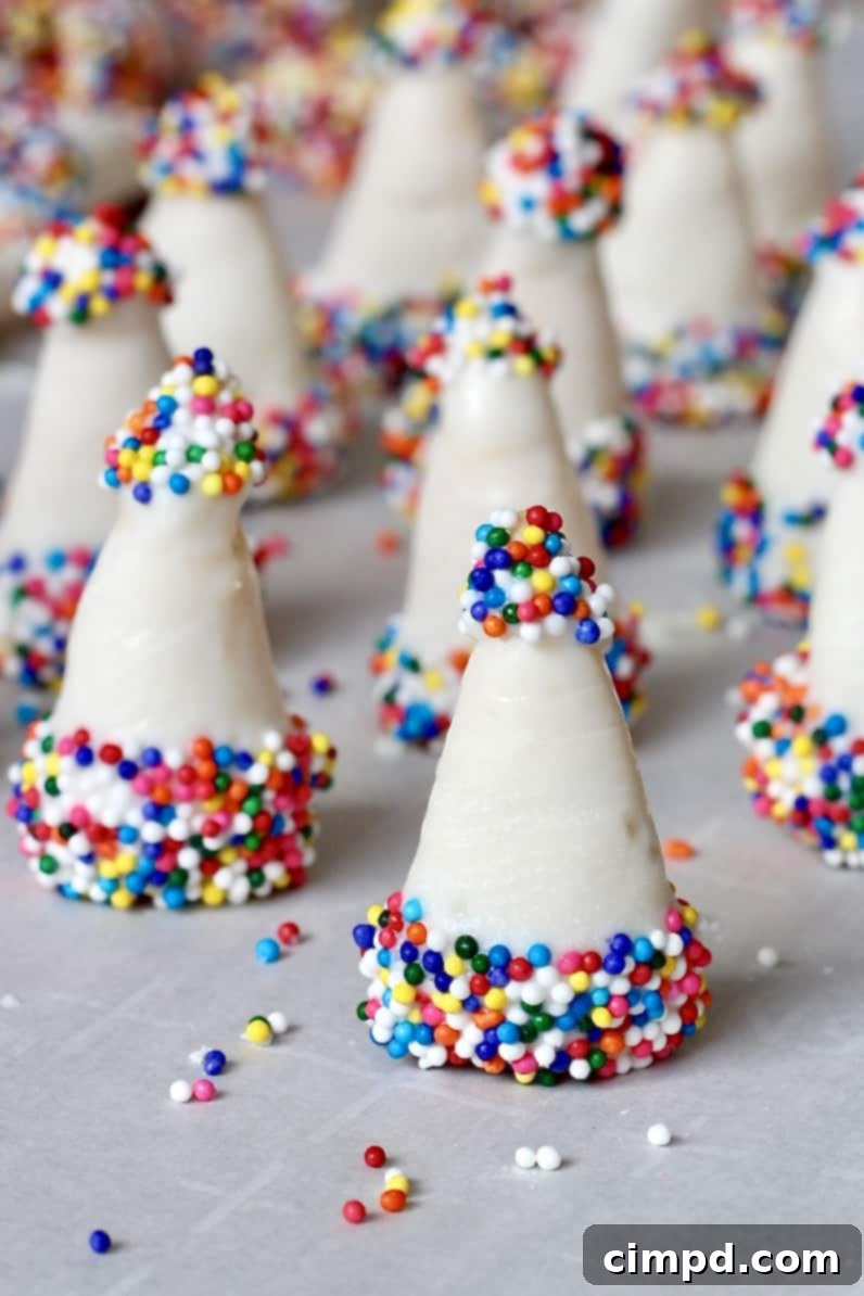 Colorful Birthday Hat Bugles arranged on a platter, ready for a party