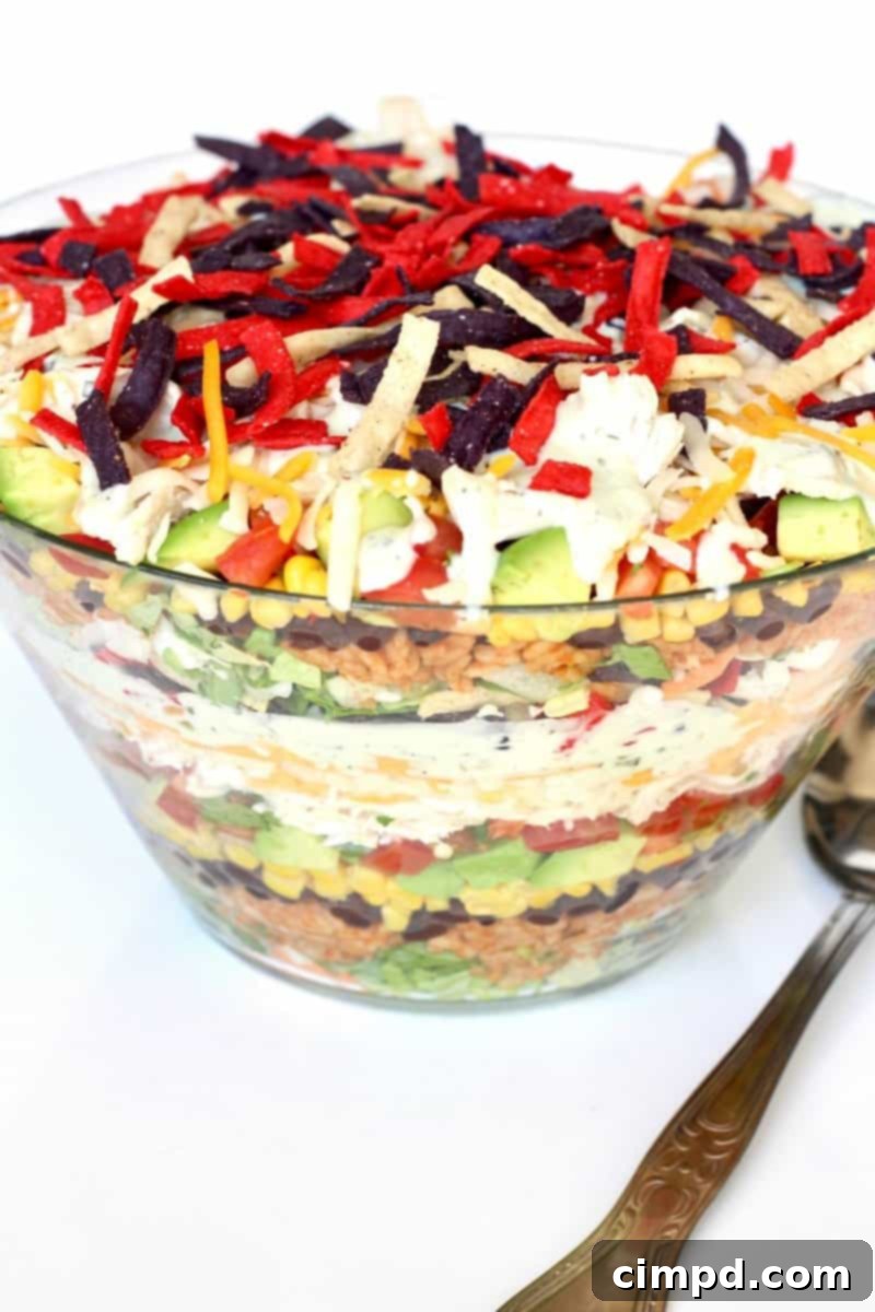 Meals of Kindness 4 Delicious Layered Chicken Taco Salad, perfect for a fresh meal.