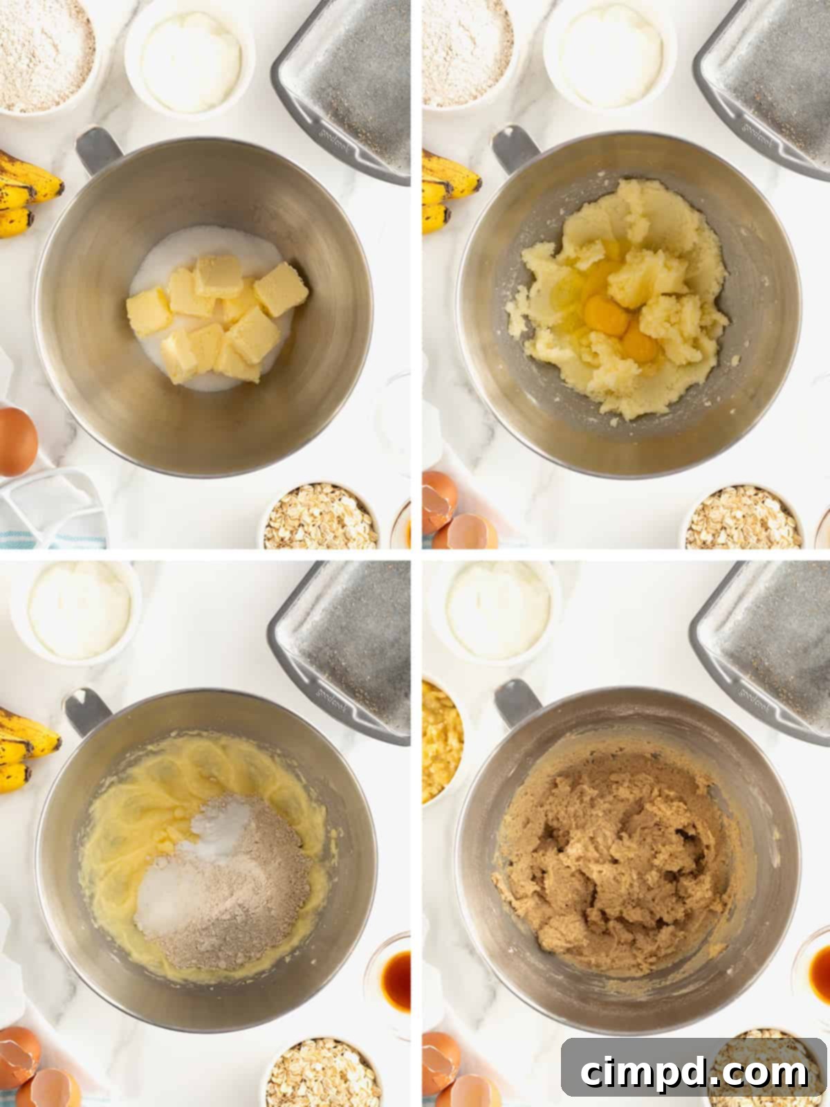 Banana Oat Whole Wheat Bread 6 Steps to make Whole Wheat Banana Oat Bread.