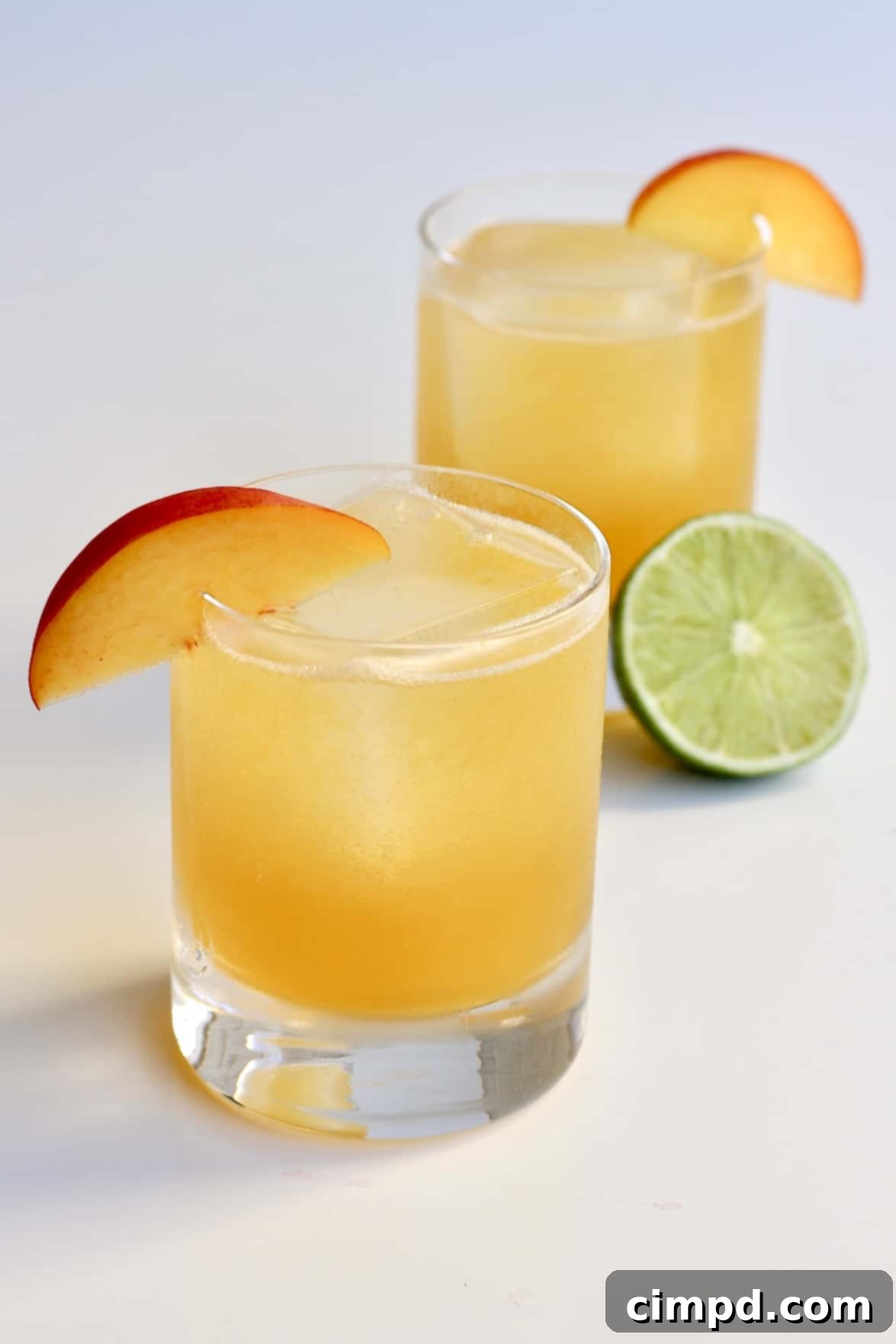Peachy Keen Cocktail - a complex yet refreshing bourbon and aged tequila drink with peach jam
