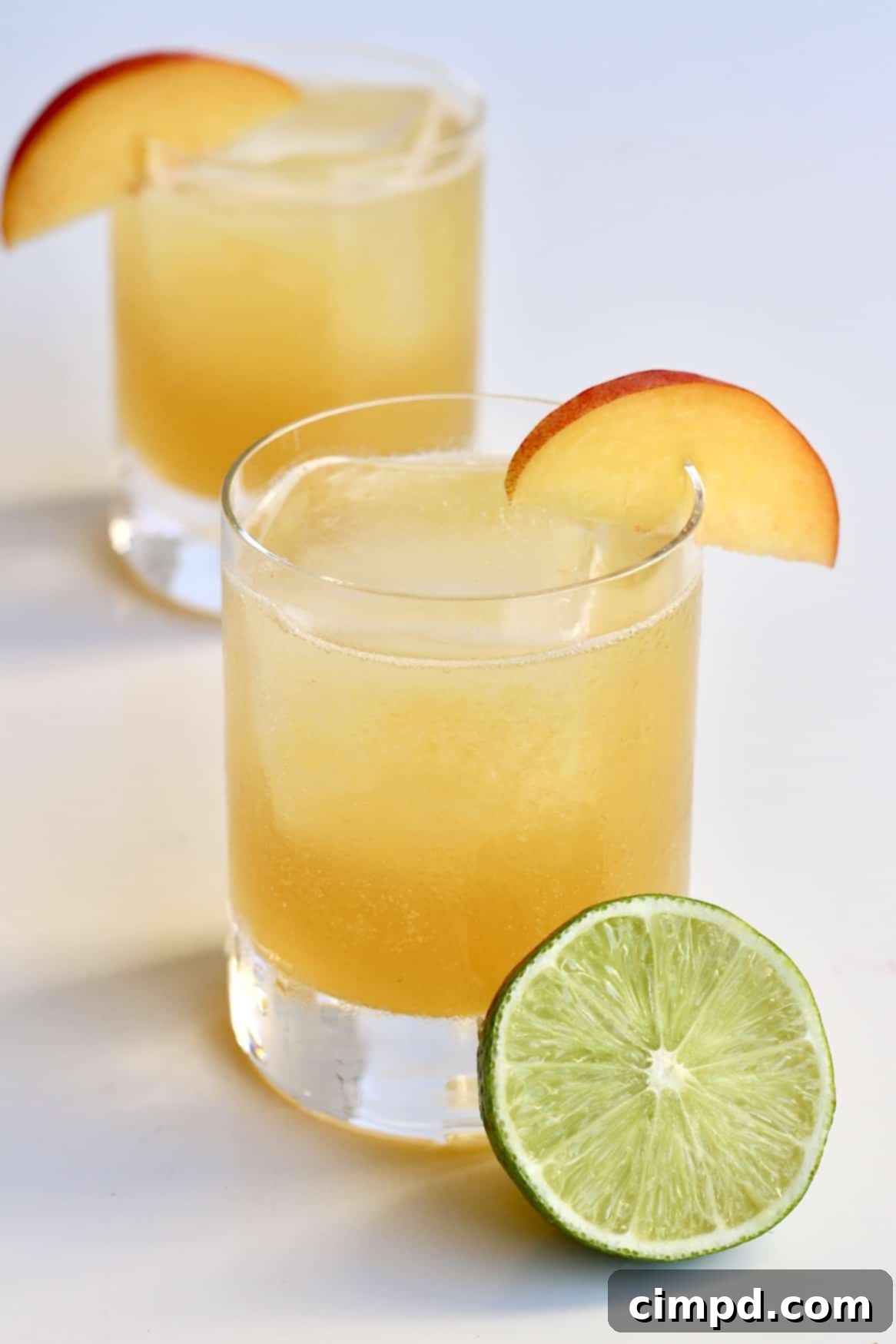 Peachy Keen Cocktail - closeup of ingredients