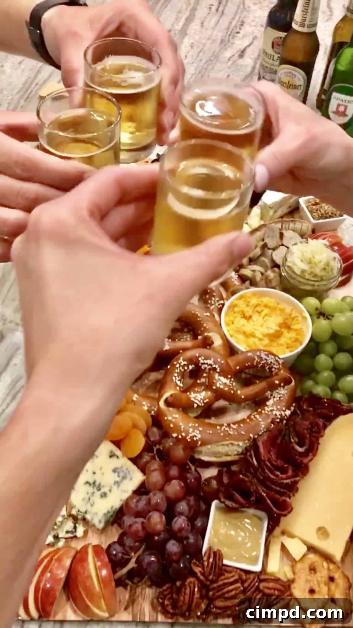 Octoberfest Snack Board Ingredients Arranged