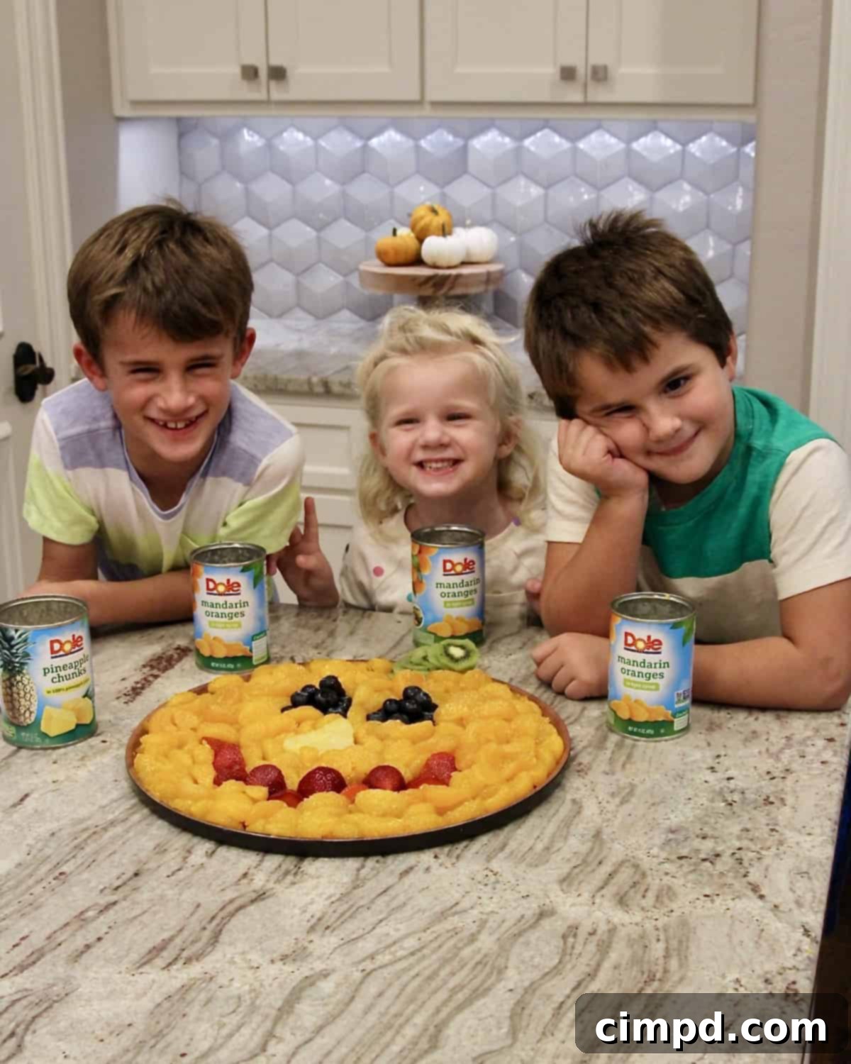 Finished Pumpkin Fruit Platter, showcasing the final arrangement.