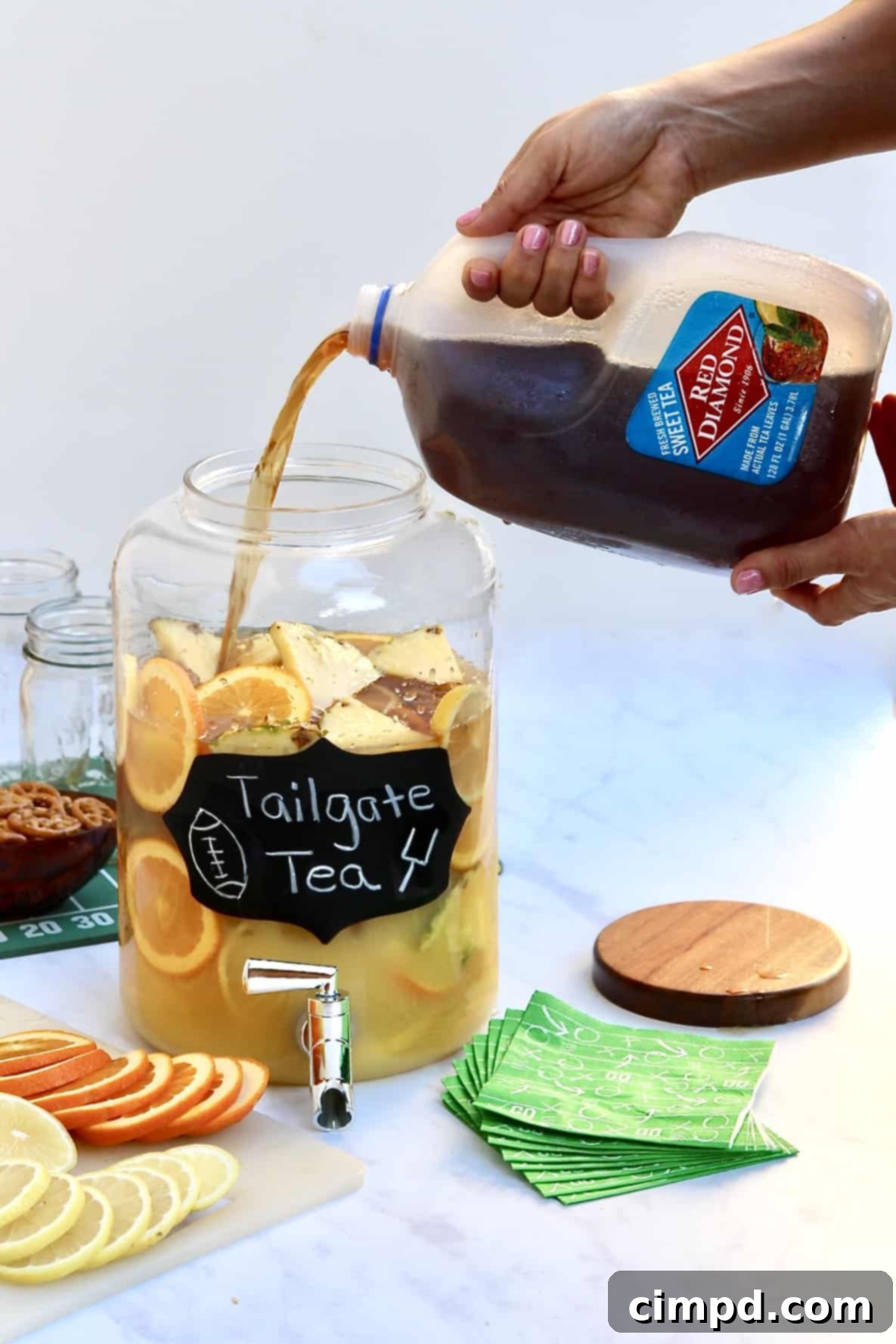 Curbside Cuppa 4 Red Diamond Sweet Tea poured for Tailgate Tea