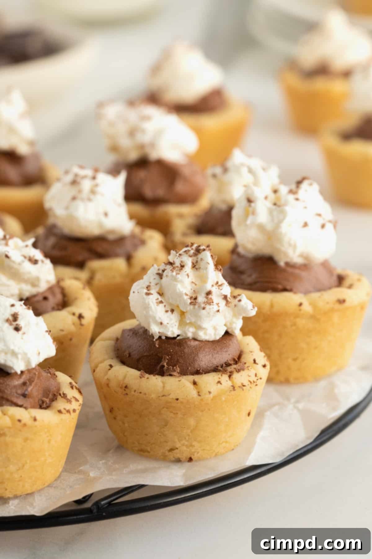 Mini Chocolate Fudge Cream Pies by The BakerMama