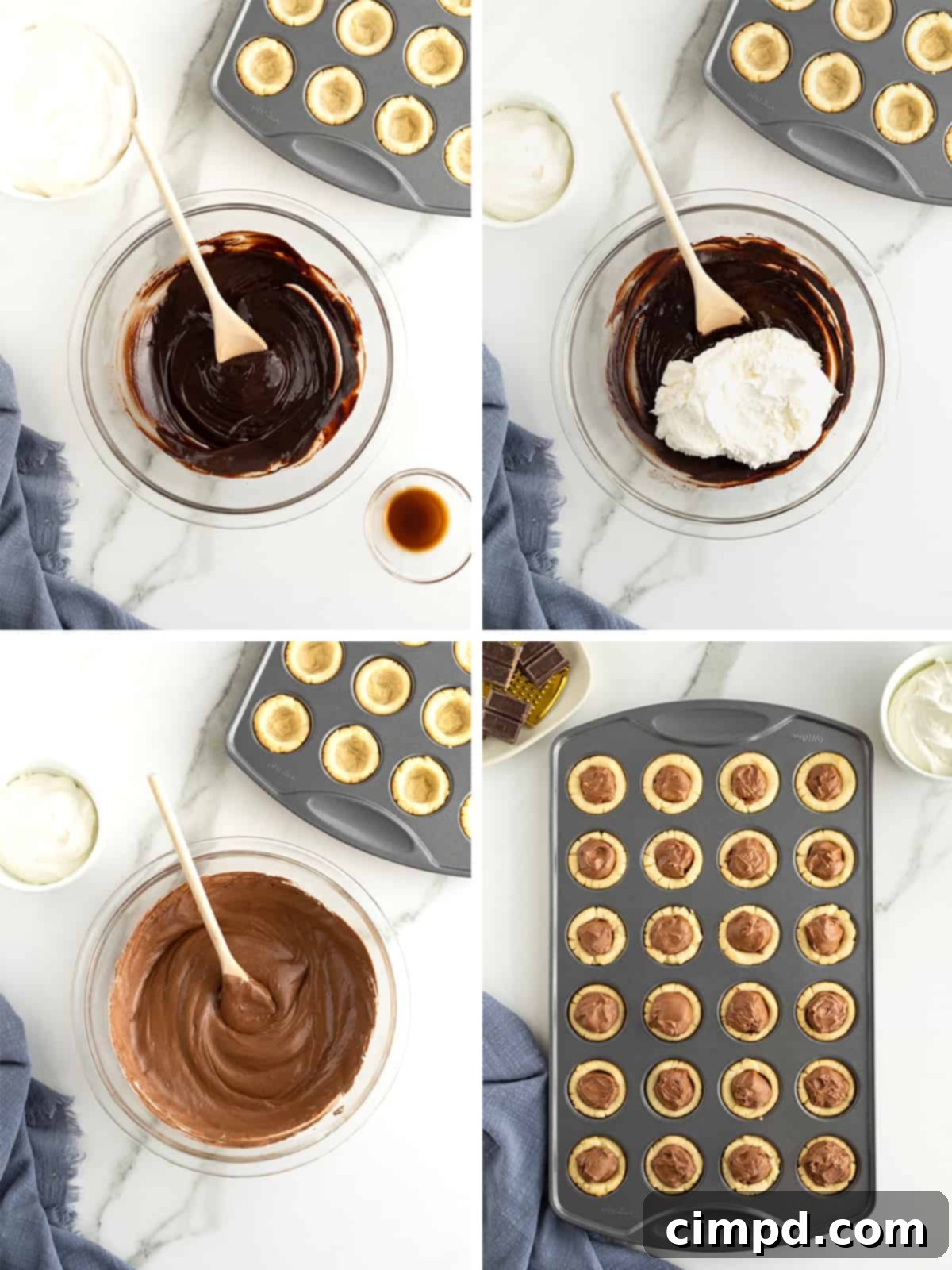 Mini Chocolate Fudge Cream Pies by The BakerMama