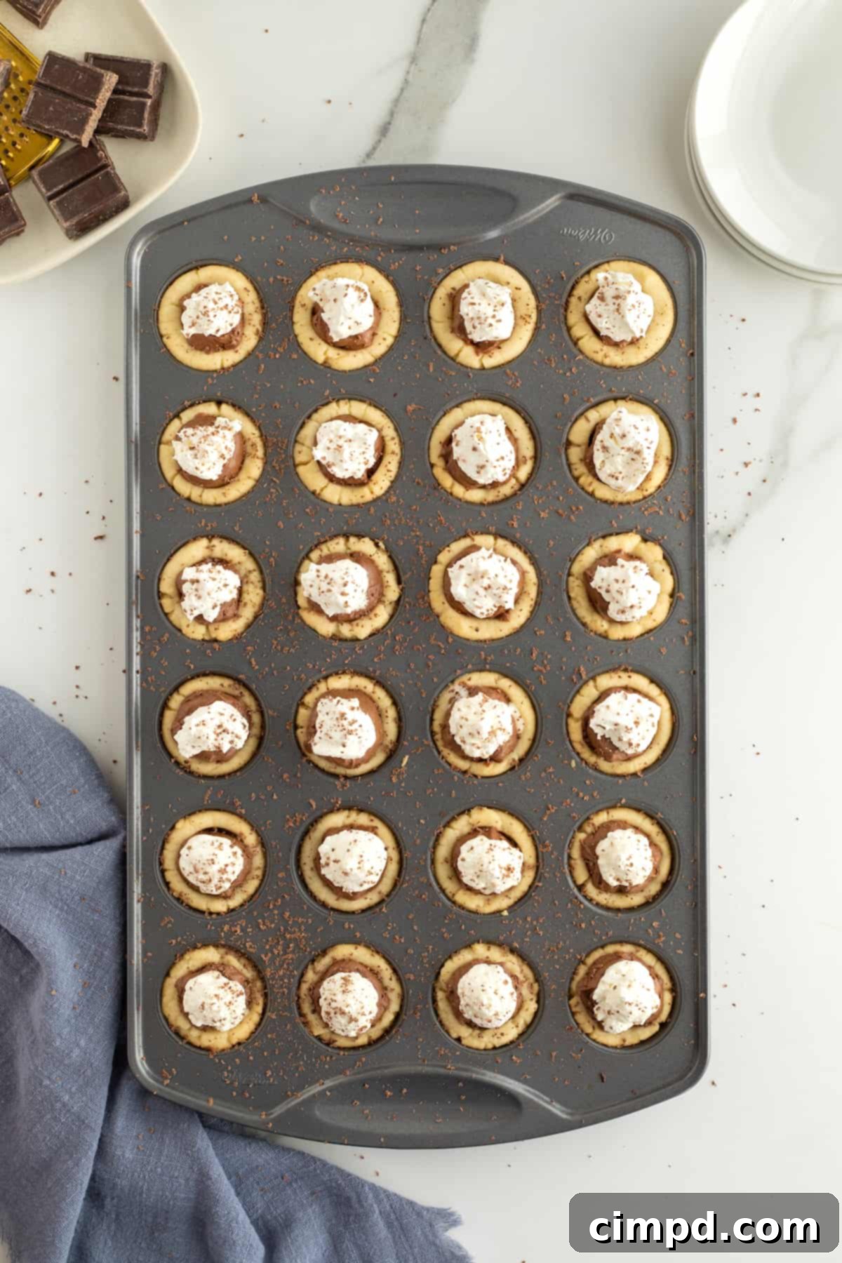 Mini Chocolate Fudge Cream Pies by The BakerMama