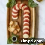 Crimson & Snow Caprese Board 5 Candy Cane Caprese Board from Beautiful Boards Cookbook by Maegan Brown