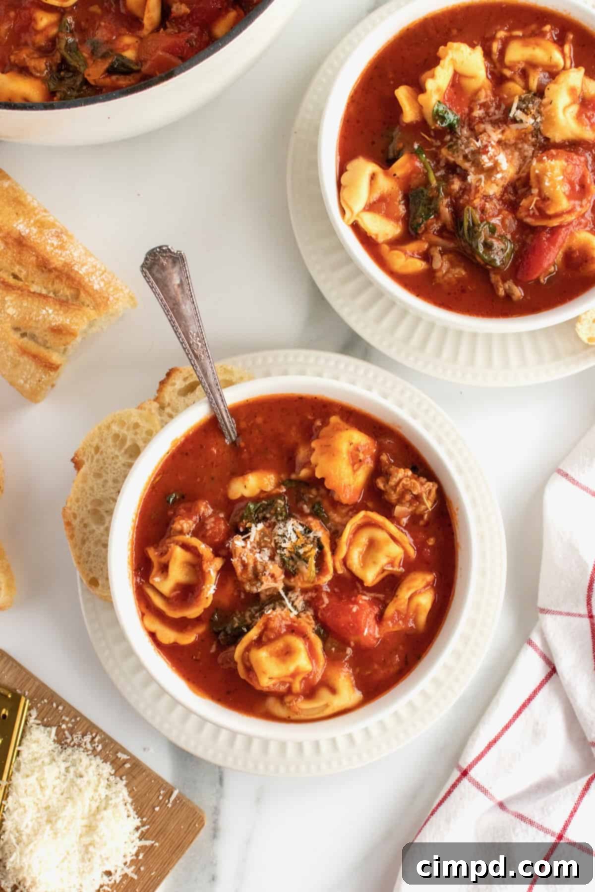 Tuscan Tortellini Soup by The BakerMama