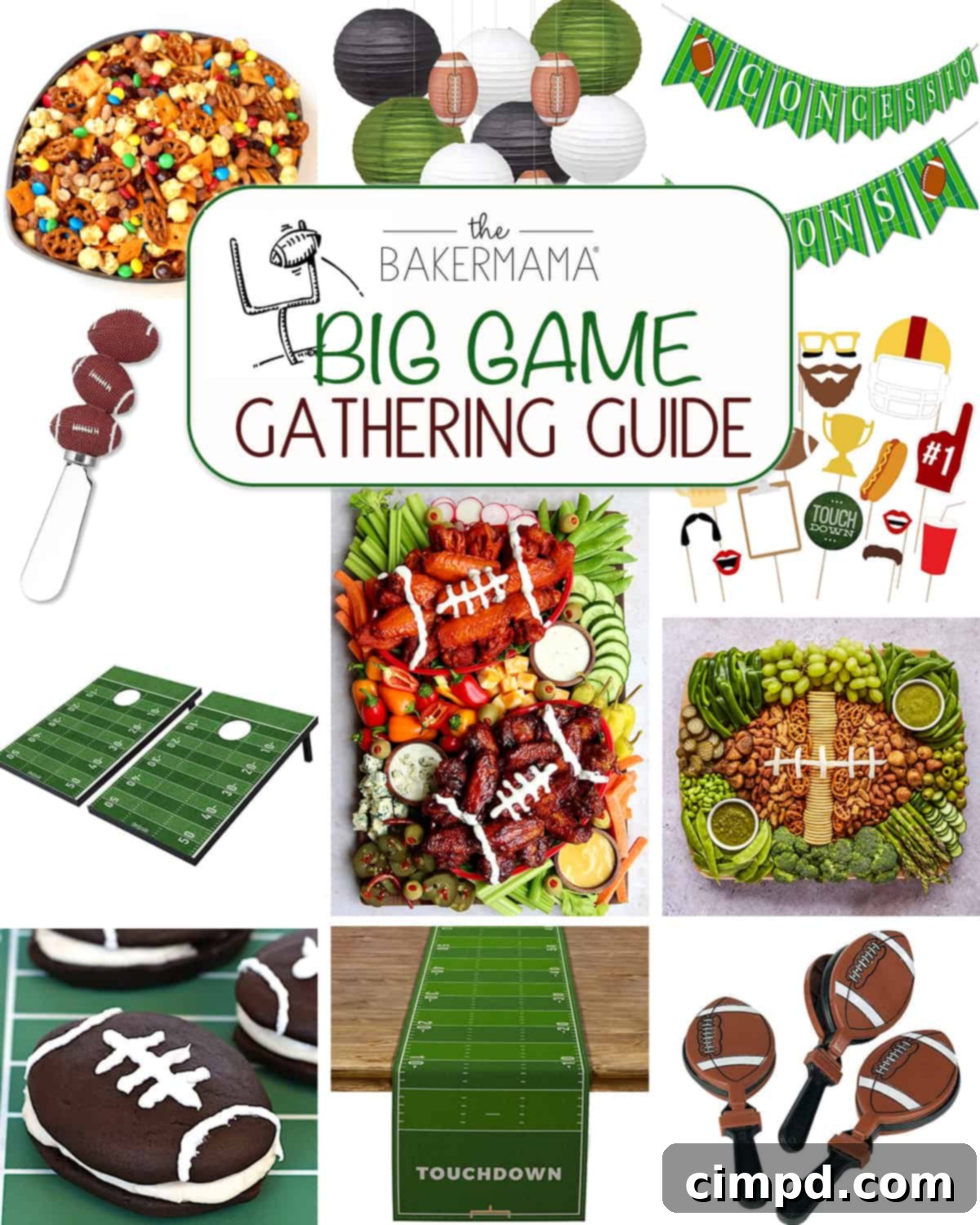 Big Game Gathering Guide - A comprehensive guide for hosting a Super Bowl party, featuring decor, treats, and fun activities.