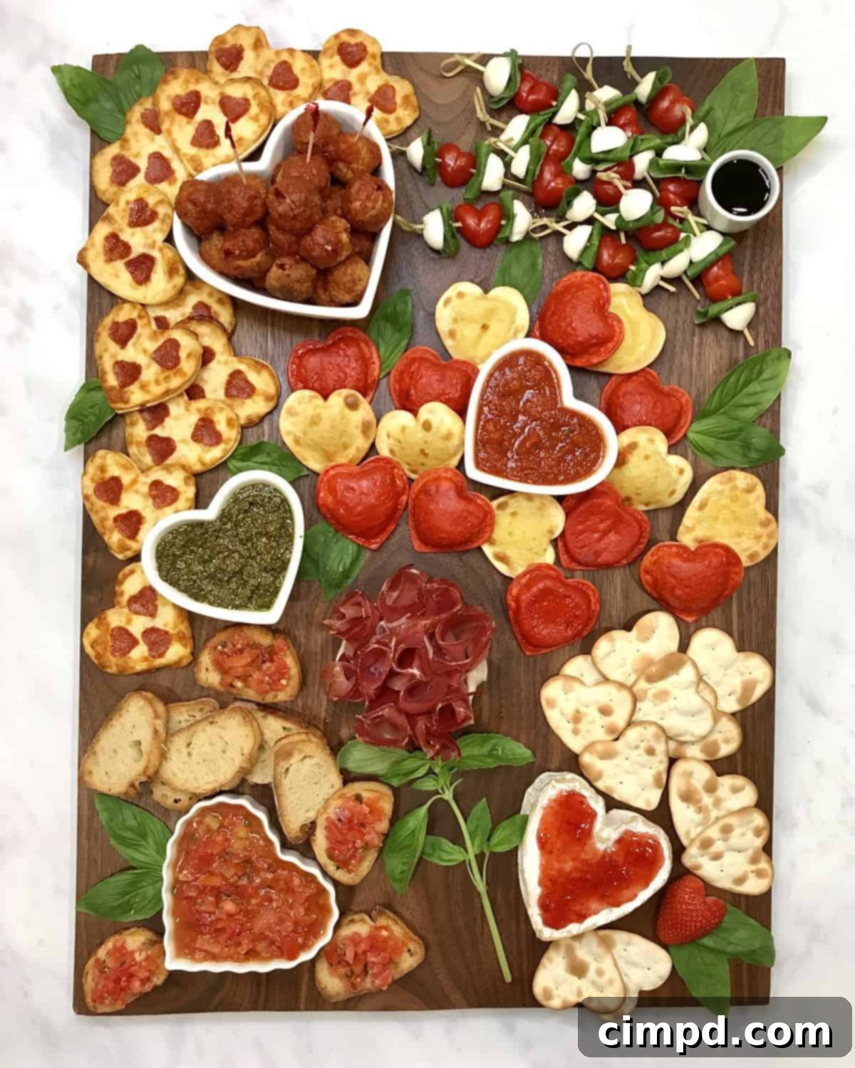 Savoring Love: An Italian Valentine's Dinner Board 2 Delightful Italian-Inspired Valentine's Day Dinner Board featuring heart-shaped foods