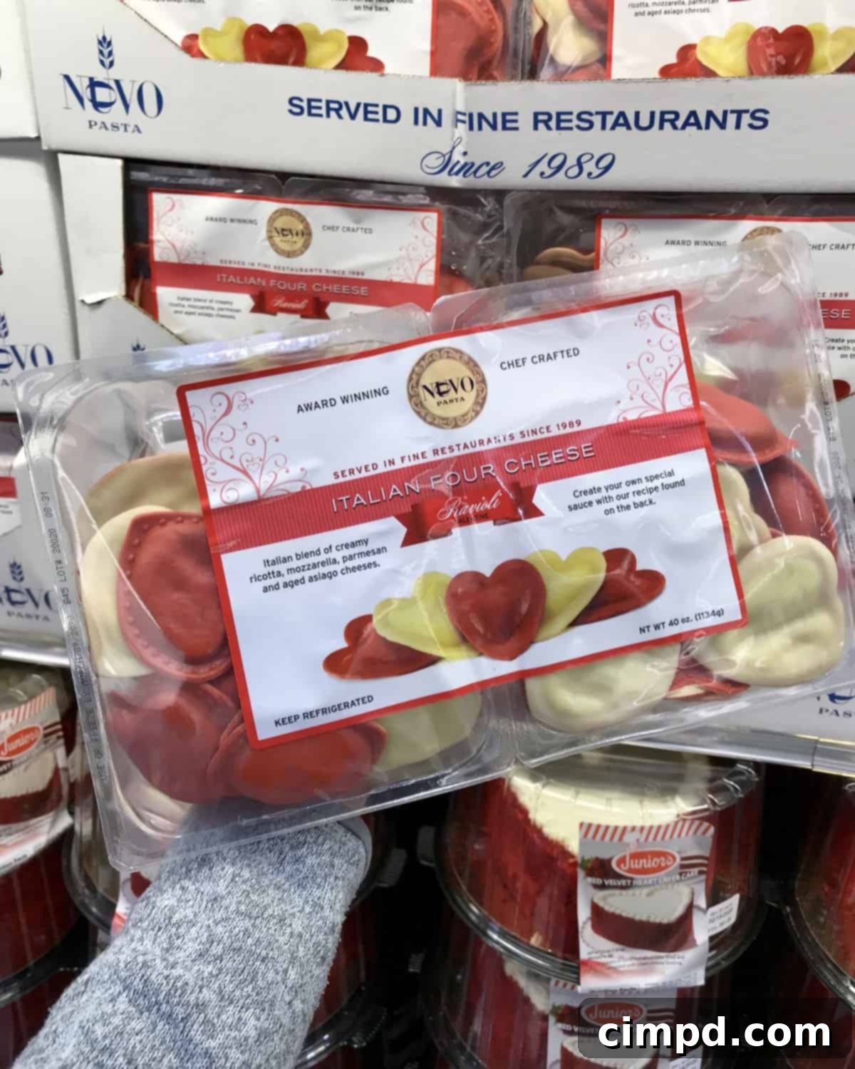 Savoring Love: An Italian Valentine's Dinner Board 4 Festive Heart-Shaped Ravioli, perfect for Valentine's Day, sourced from Costco