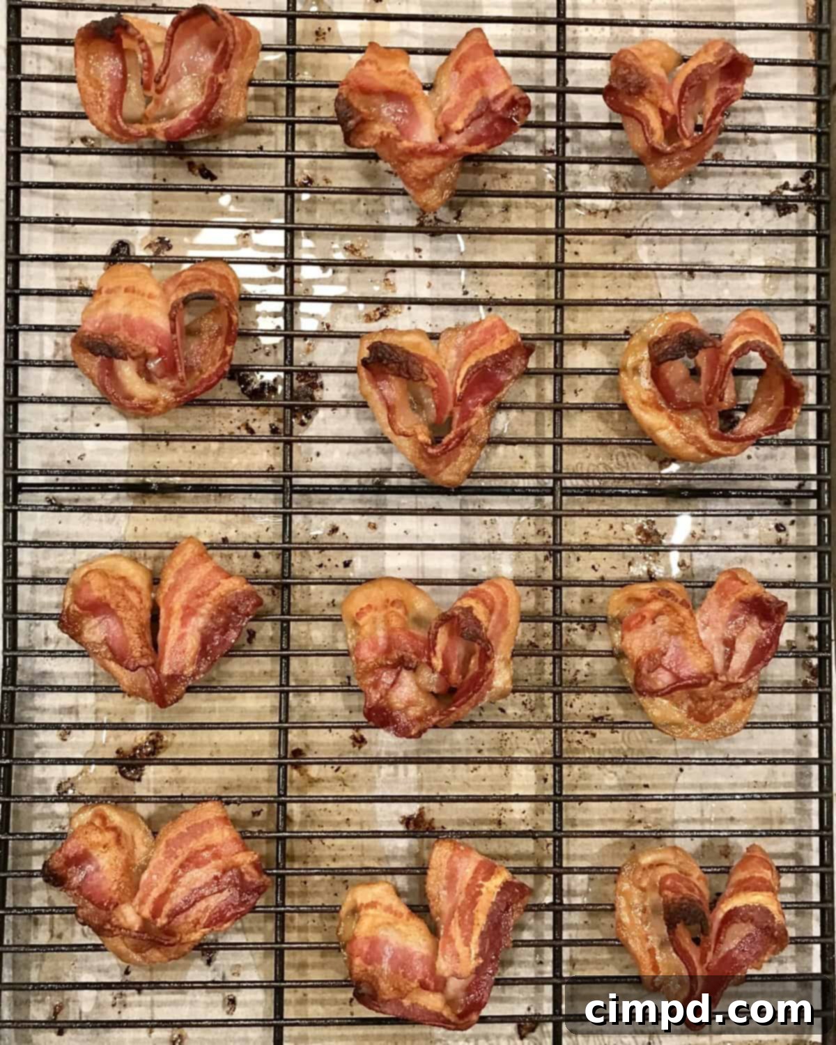 Crispy Heart-Shaped Bacon Fresh from the Oven