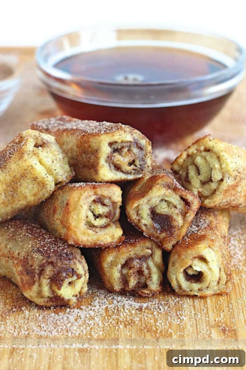 French Toast Roll Ups with a dusting of powdered sugar