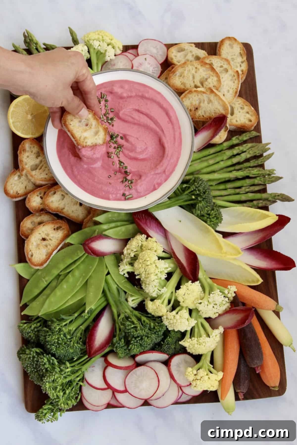 Delicious Whipped Beet Ricotta Dip Ready to Serve