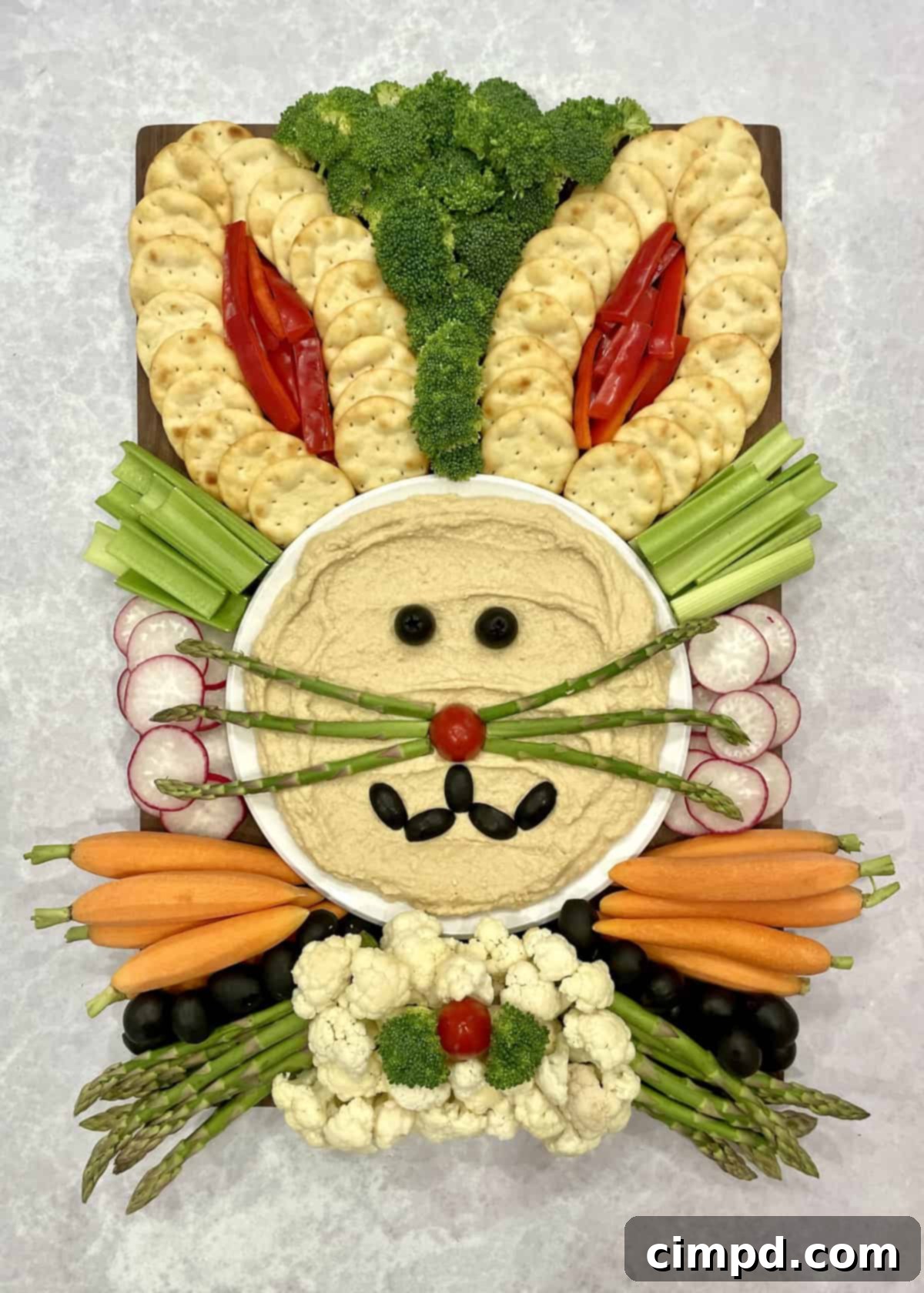 Ingredients laid out for making an Easter Bunny Snack Board