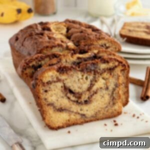 Cinnamon Swirled Banana Bread by The BakerMama