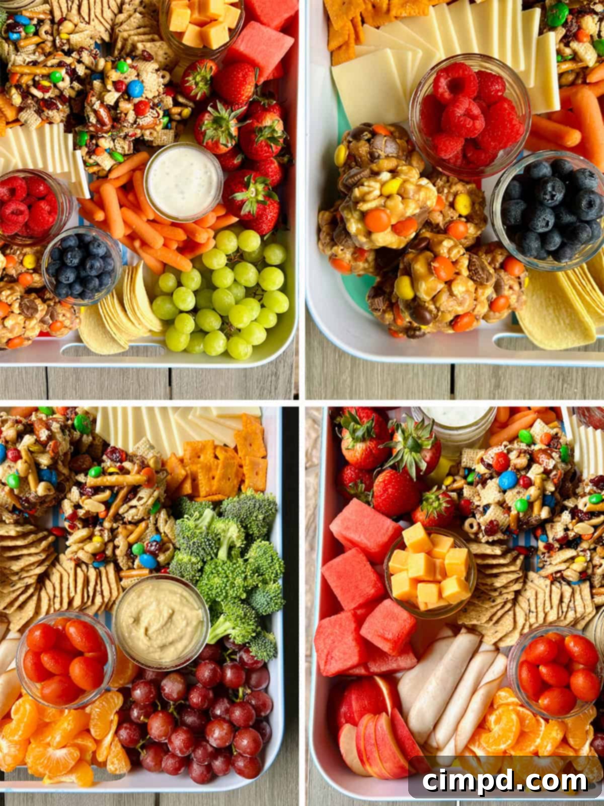 Picnic Perfection Platter 6 A visual guide depicting the simple steps to assemble a delicious and attractive summer picnic snack tray, highlighting the arrangement of various fresh and prepared items.