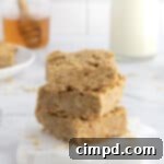 3-Ingredient Peanut Butter Honey Oat Bars