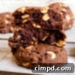 Close-up of a Chocolate Peanut Butter Chip Cookie