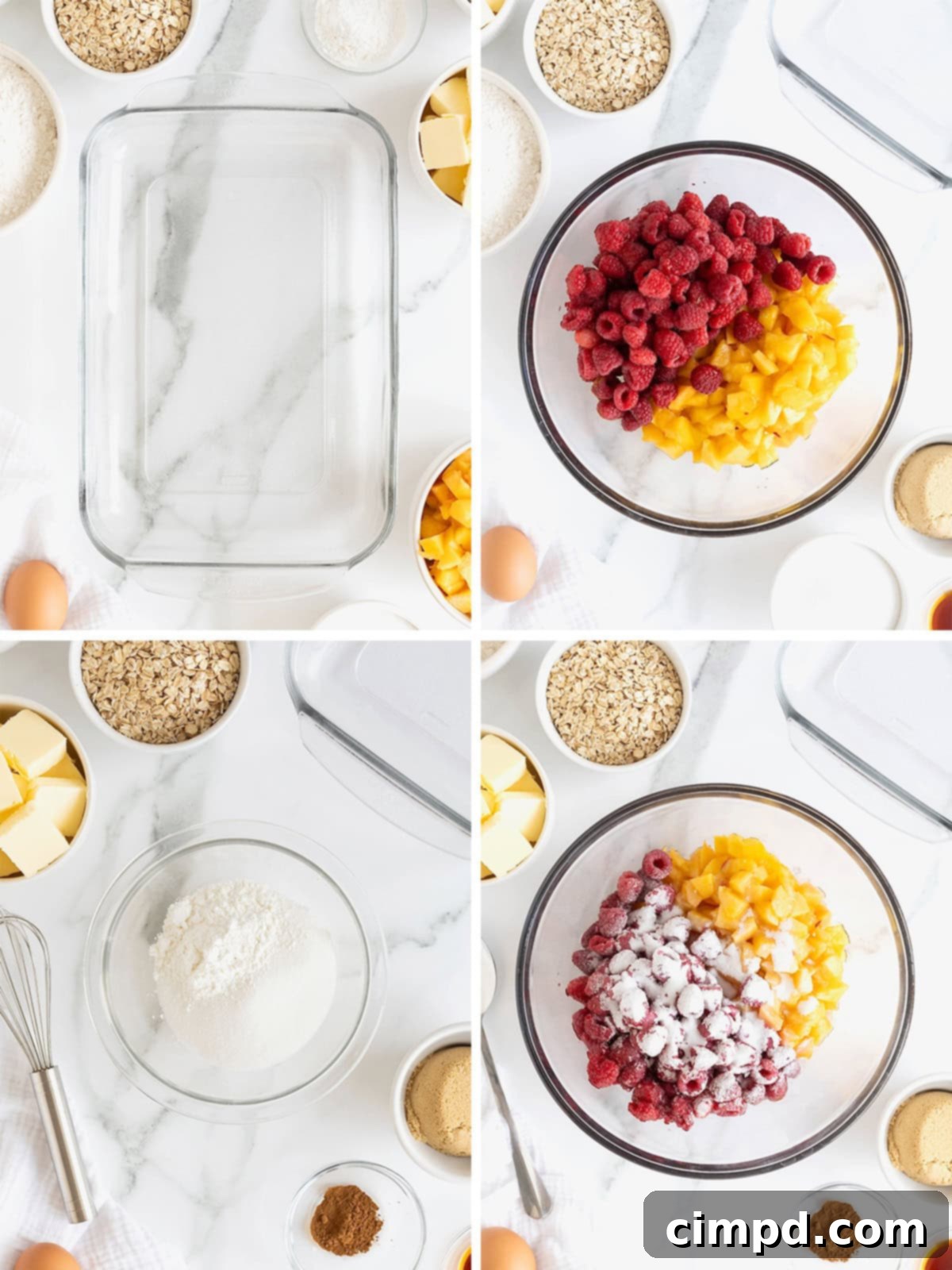 Rustic Peach Raspberry Crumbles 7 Steps to make Peach Raspberry Crumb Bars