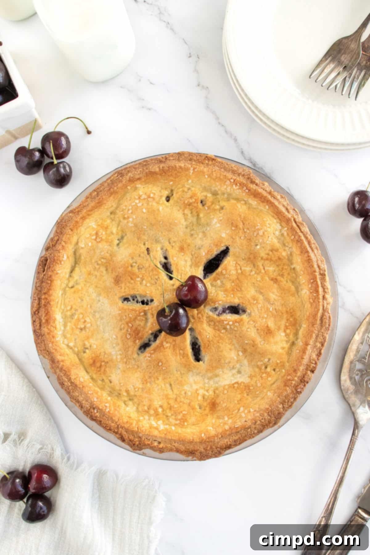 Fresh Cherry Pie by The BakerMama