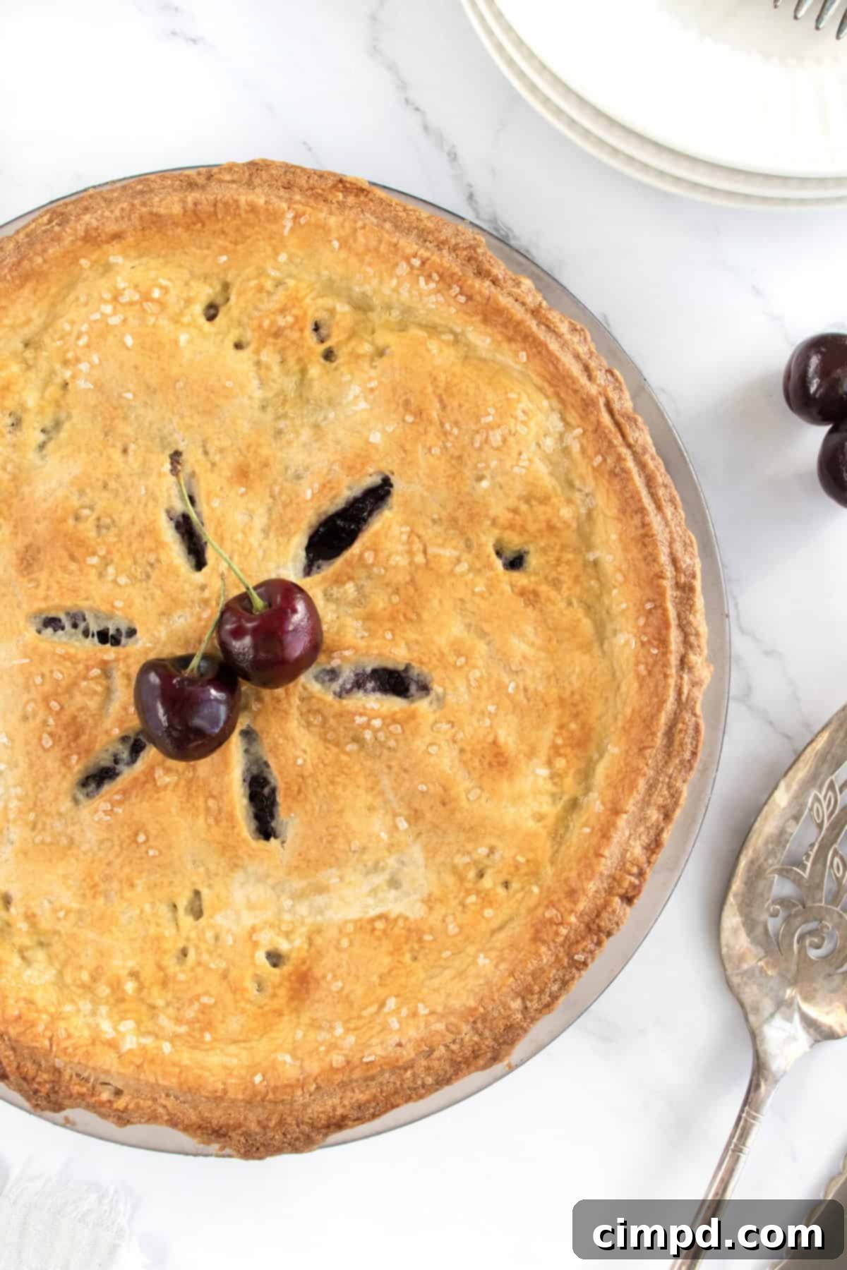 Fresh Cherry Pie by The BakerMama
