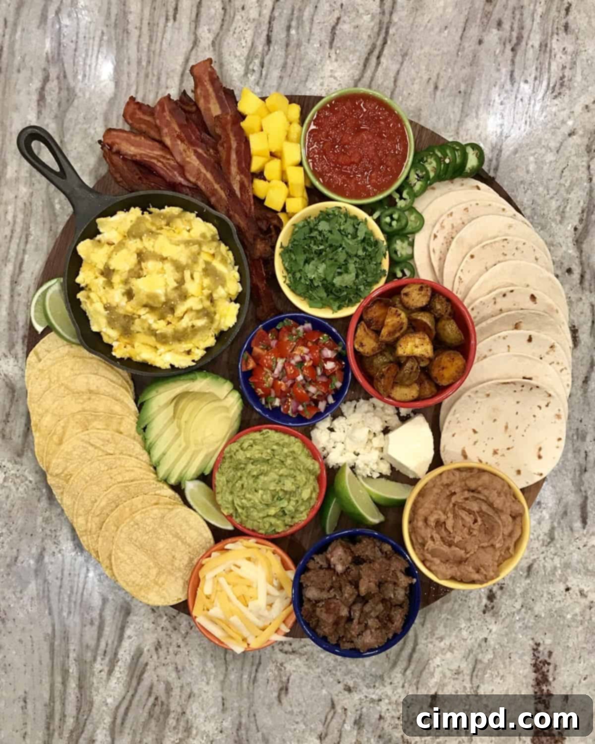Breakfast Taco Board by The BakerMama
