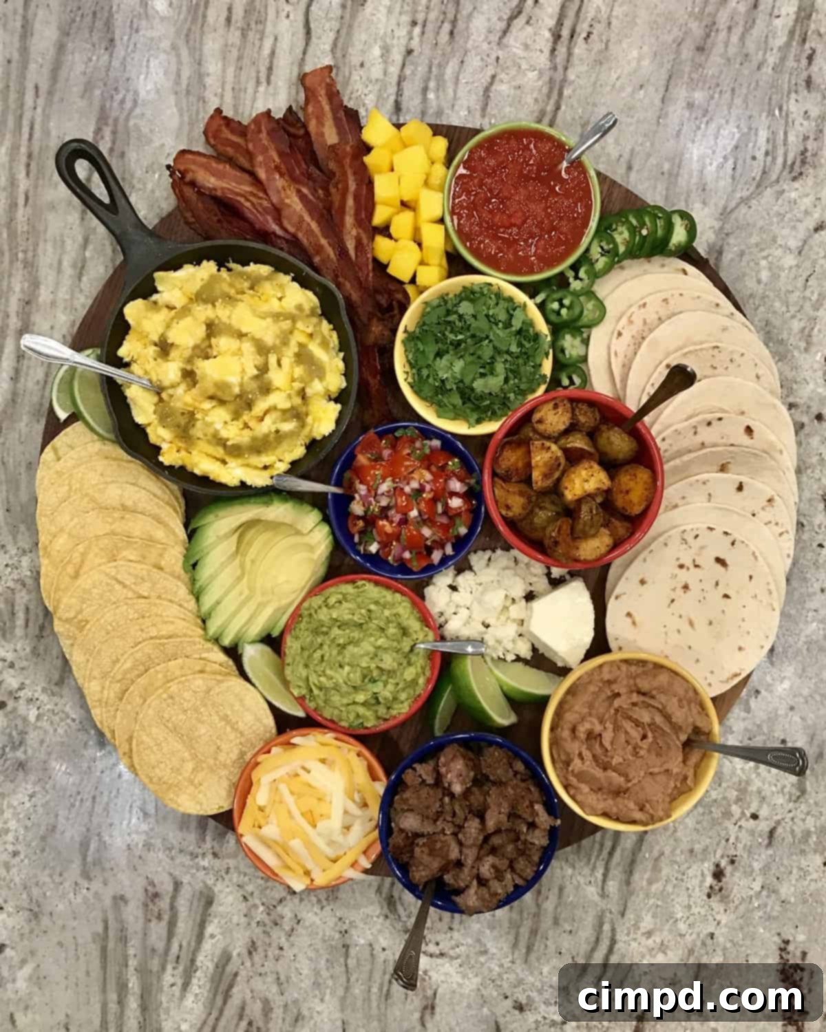 Breakfast Taco Board by The BakerMama