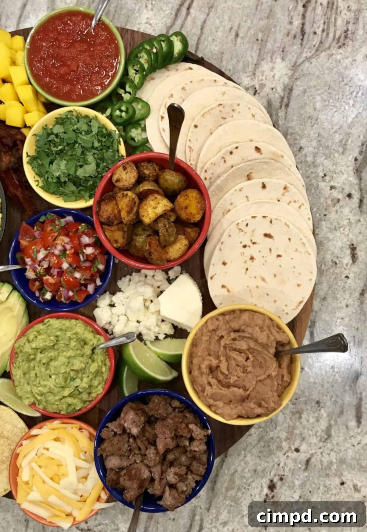 Breakfast Taco Board by The BakerMama