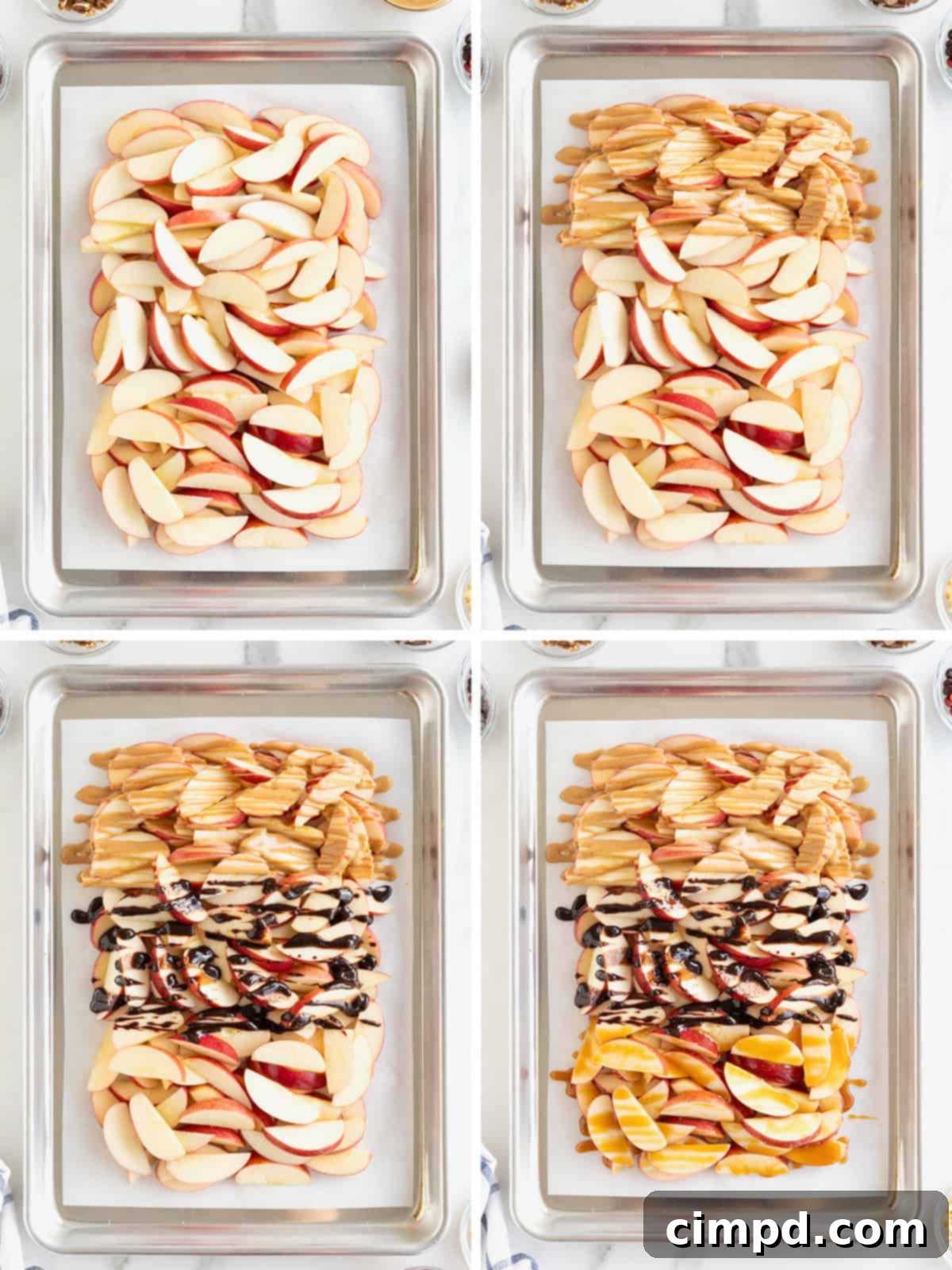 Loaded Apple Slices 6 Steps to make apple nachos.