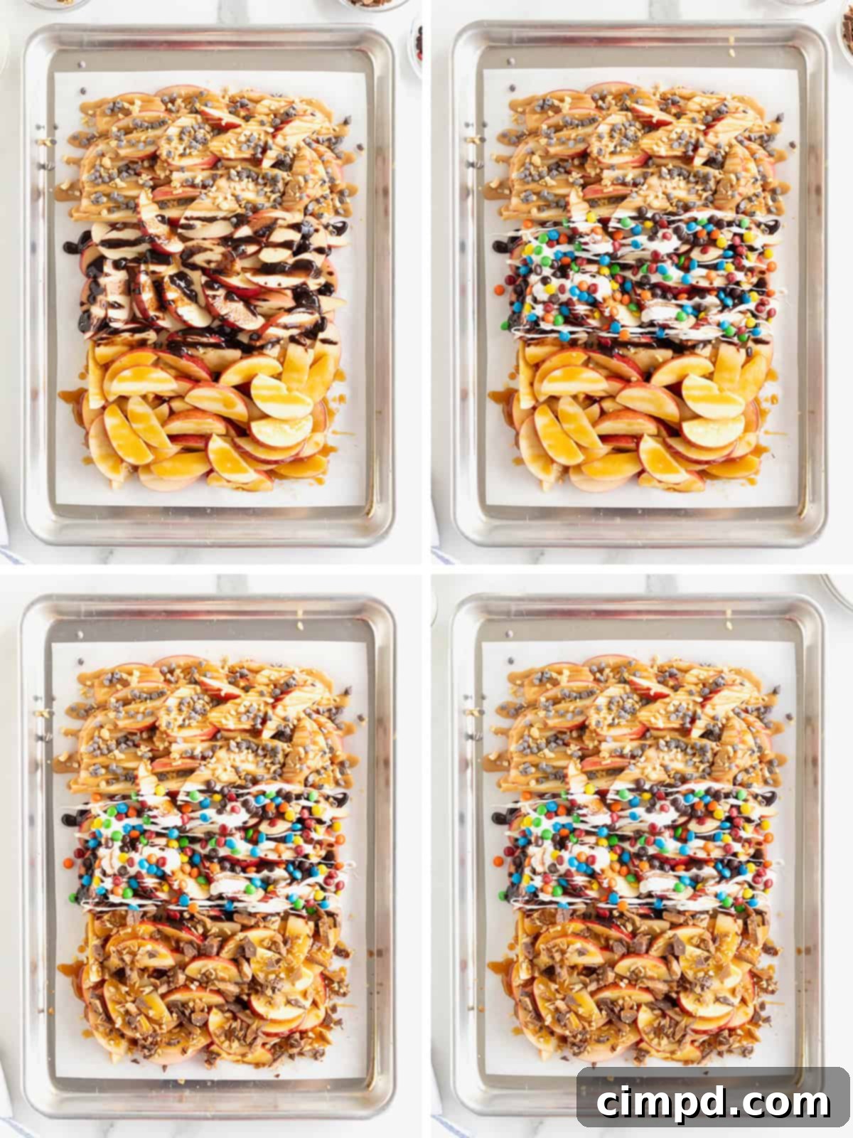 Loaded Apple Slices 7 Steps to make apple nachos.