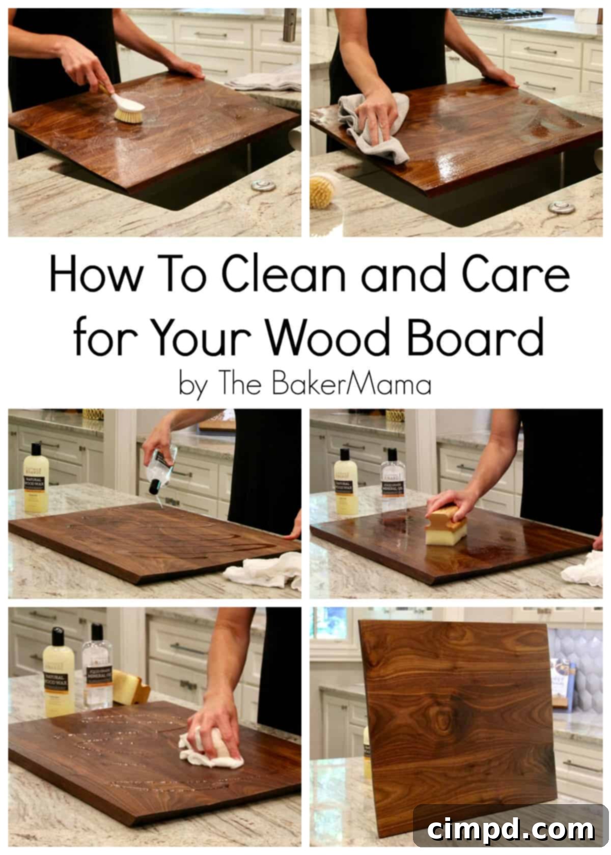How to Clean and Care for Your Wood Board by The BakerMama
