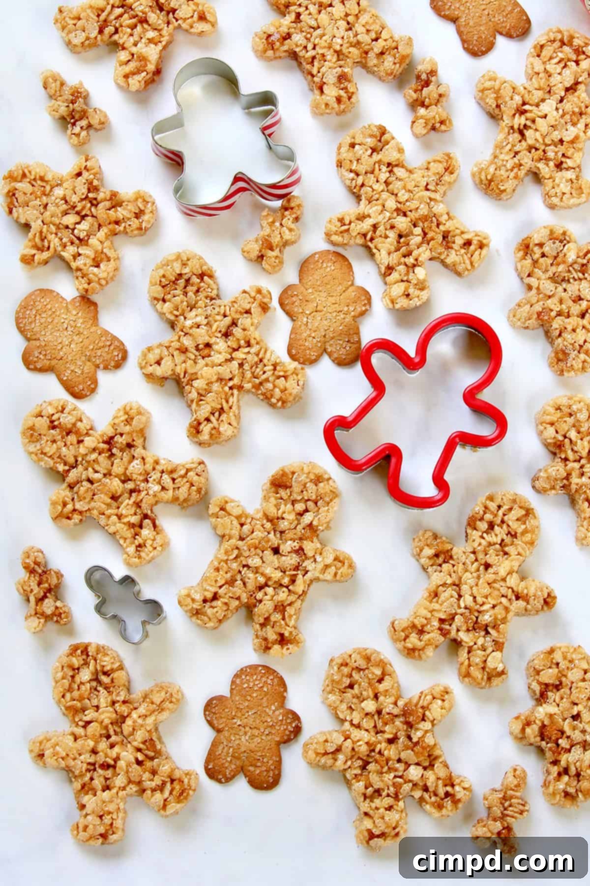 Stack of freshly made no-bake gingerbread men before decoration.