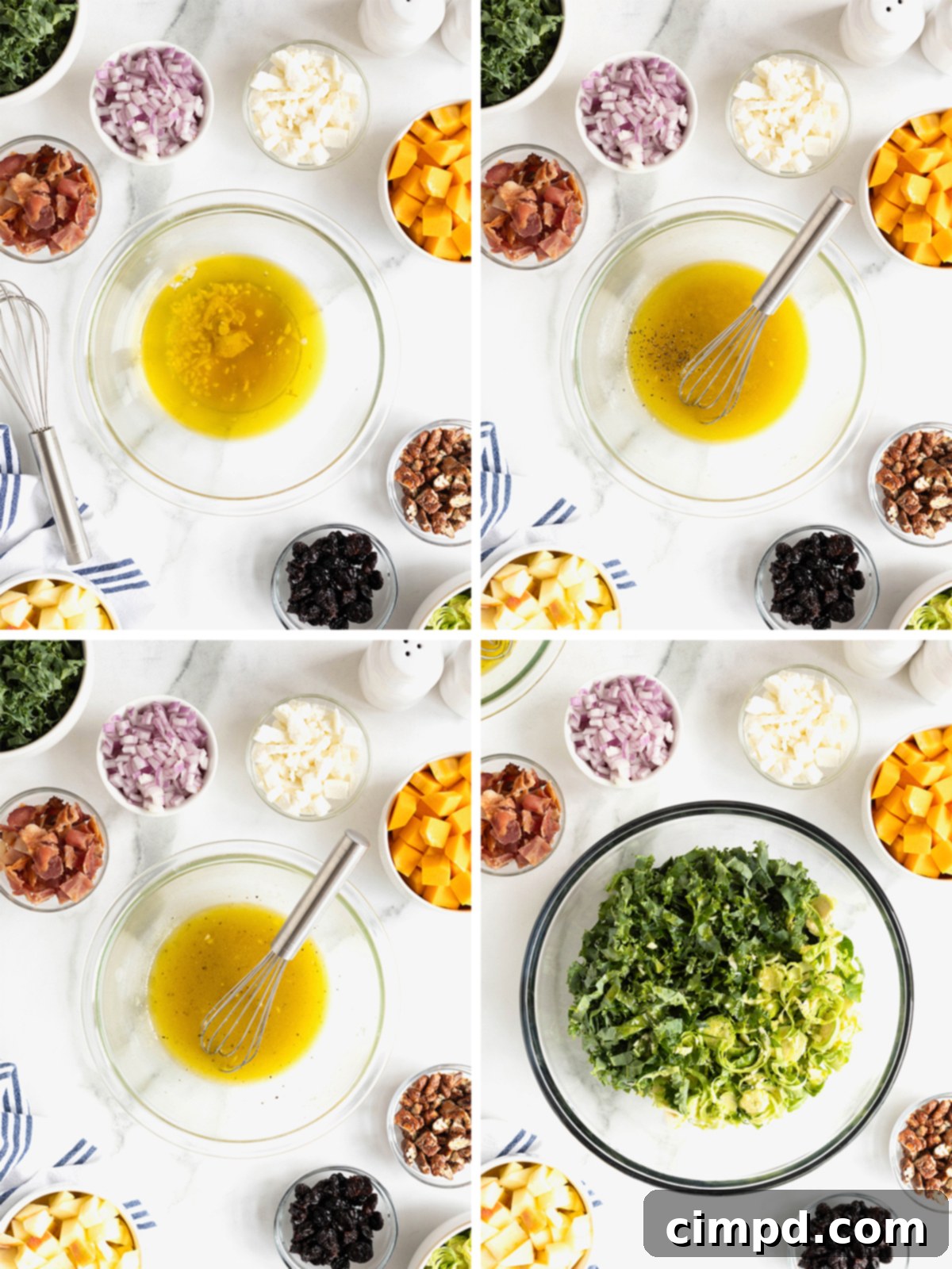 Vibrant Kale and Brussels Sprouts Salad 7 Steps to make Kale and Brussels Sprouts Salad.