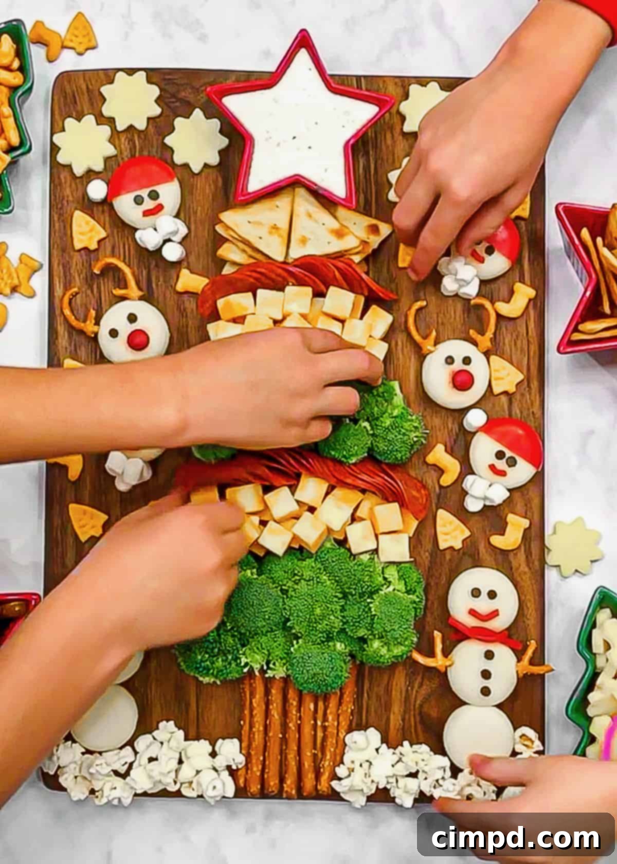 Full Kids Christmas Tree Snack Board