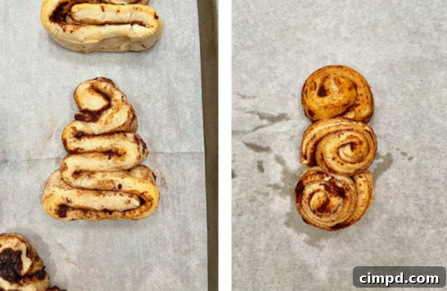 Festive Christmas-Shaped Cinnamon Rolls by The BakerMama
