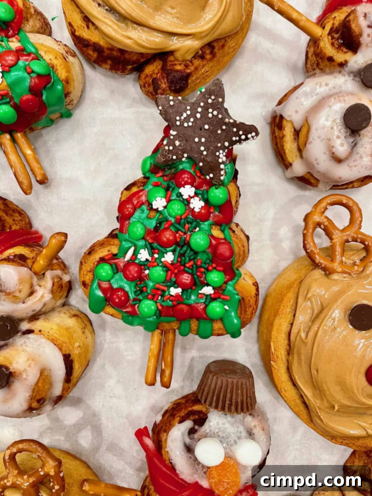 Decorated Christmas Tree Cinnamon Roll